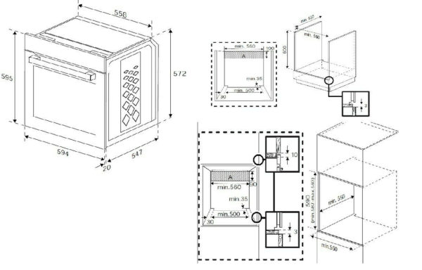 BEKO Φούρνος άνω Πάγκου 72lt χωρίς Εστίες Π59.4εκ. Inox  BBIE12300XD - Image 3