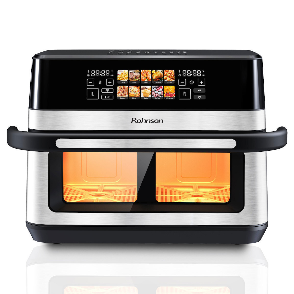 20250204171341 rohnson r 2882 air fryer me diplo apospomeno kado 12lt gri