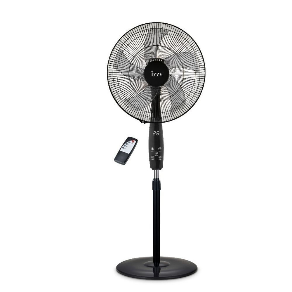 IZZY Ανεμιστήρας Ορθοστάτης 70W Διαμέτρου 45.72cm με Τηλεχειριστήριο Μαύρος IZ-9048